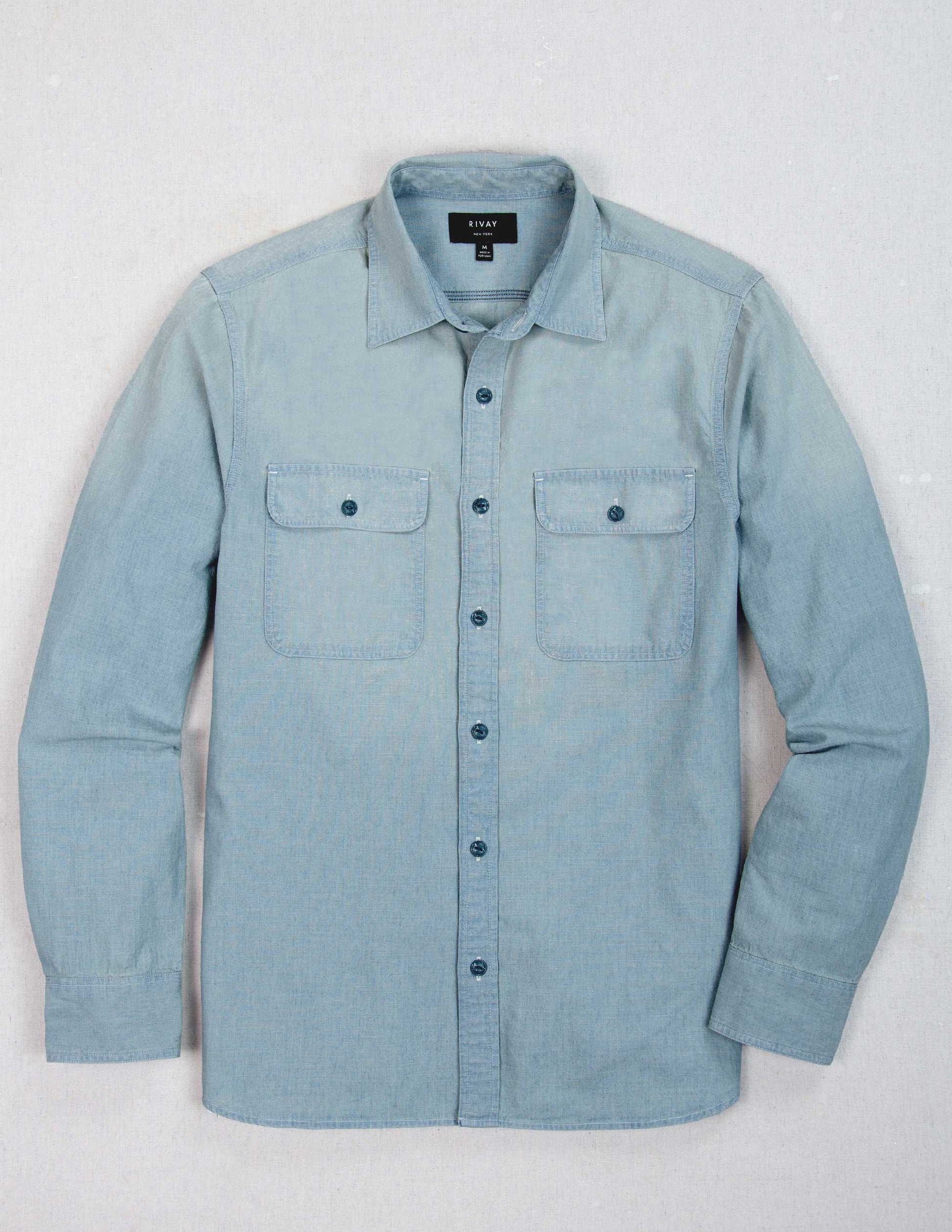 Rivay Albers Indigo Chambray Workshirt Bleached Chambray