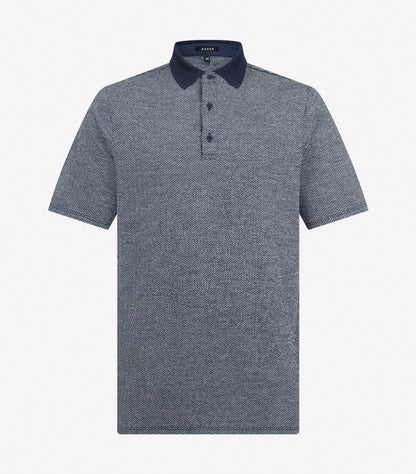 Asher Golf Herringbone Polo Admiral Navy