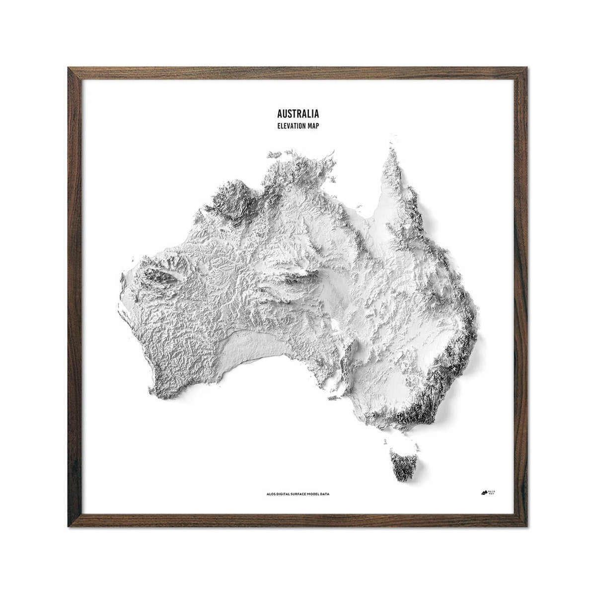 Australia Elevation Map Walnut