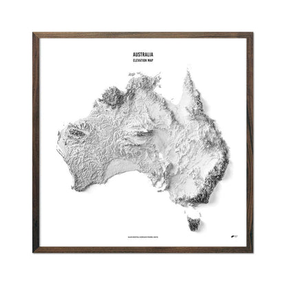 Australia Elevation Map Walnut