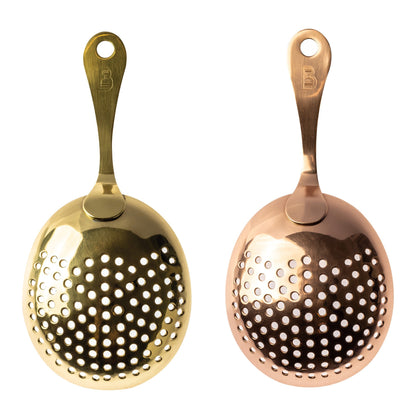 Bull in China Solid Copper and Brass Julep Strainers