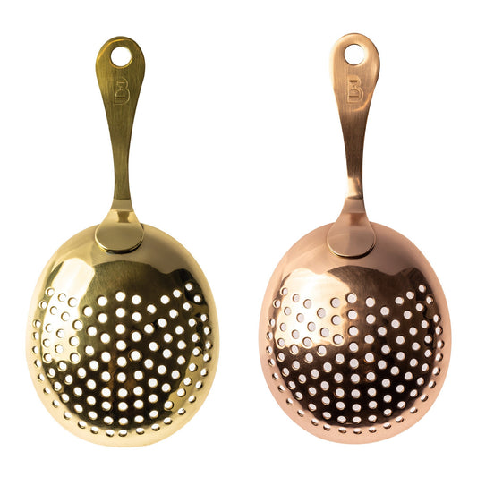 Bull in China Solid Copper and Brass Julep Strainers