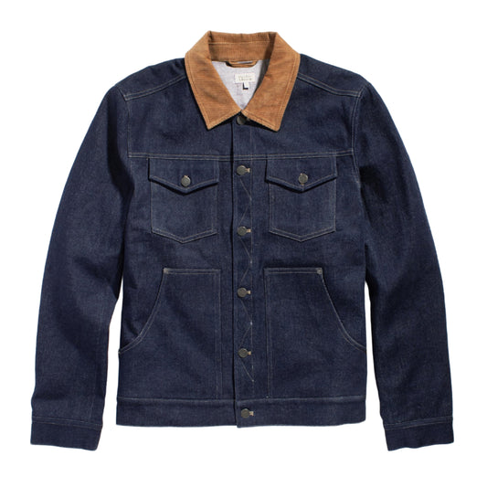 Bridge & Burn Dark Denim Burl Trucker Jacket