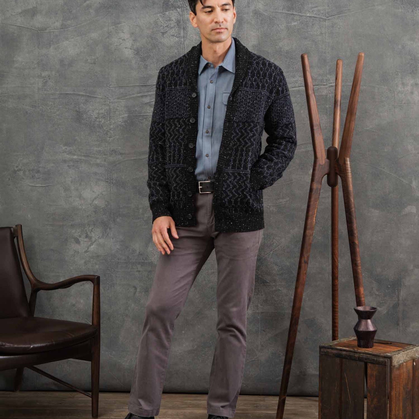 Bridge & Burn Midnight Tweed Anders Cardigan