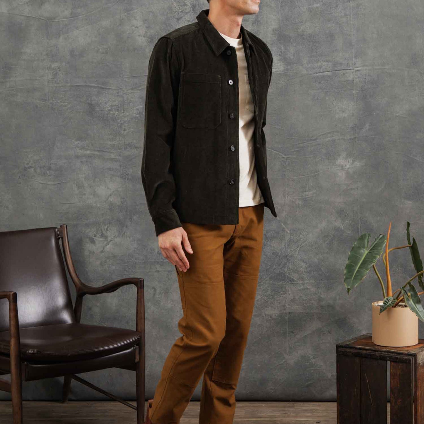 Bridge & Burn Banks Deep Pine Corduroy Shirt Jacket