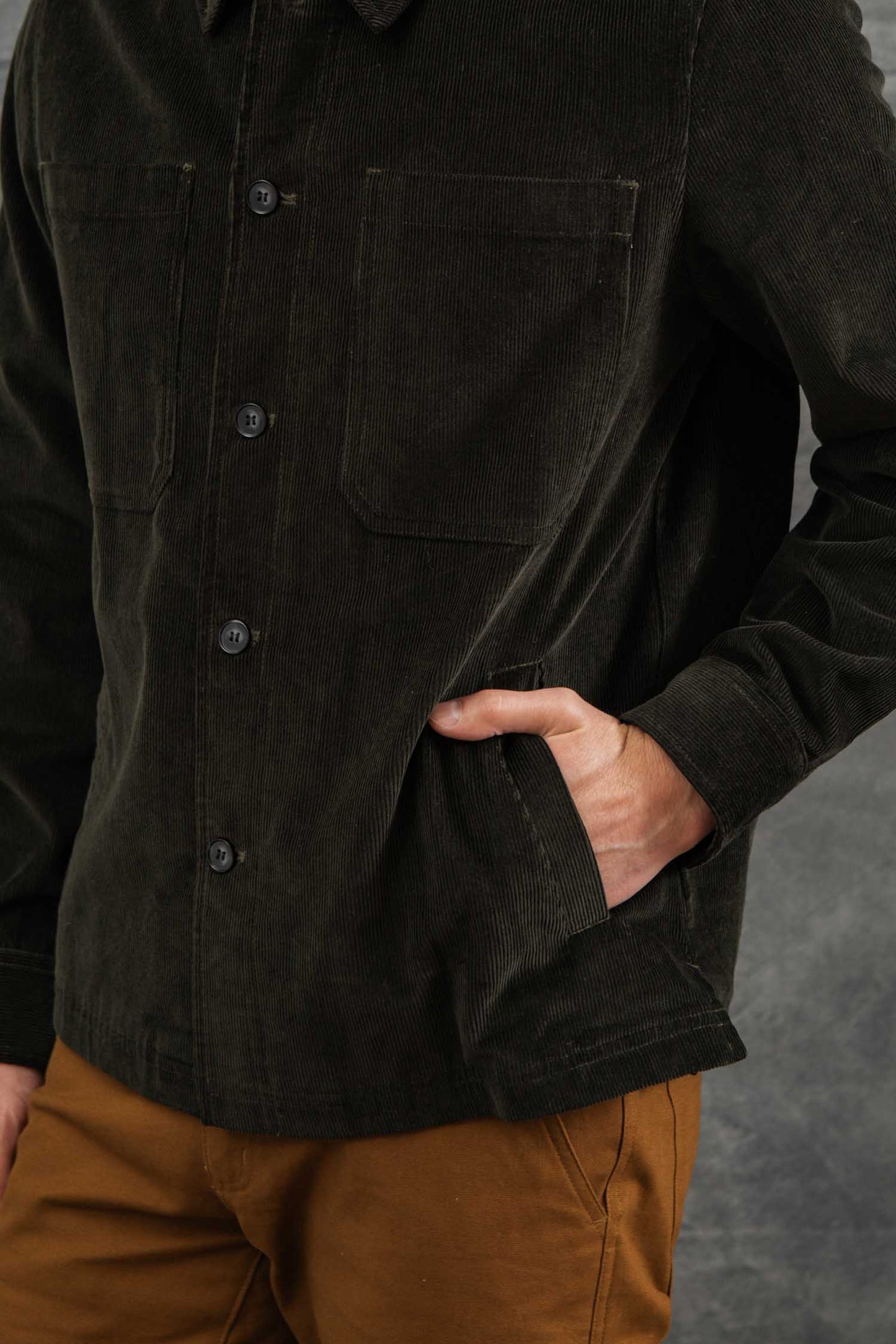 Bridge & Burn Banks Deep Pine Corduroy Shirt Jacket