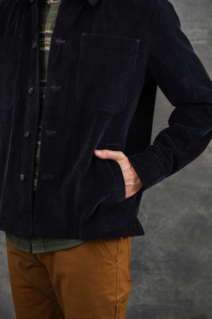 Bridge & Burn Banks Midnight Blue Corduroy Shirt Jacket