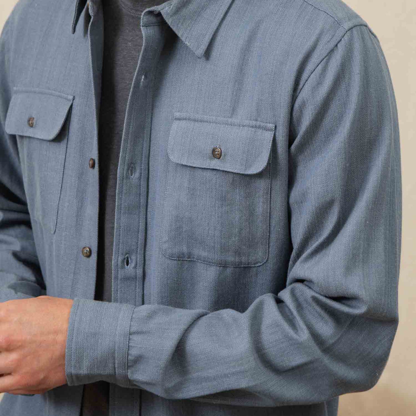 Bridge & Burn Denim Herringbone Bedford Shirt