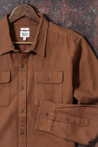 Bridge & Burn Terracotta Melange Bedford Shirt