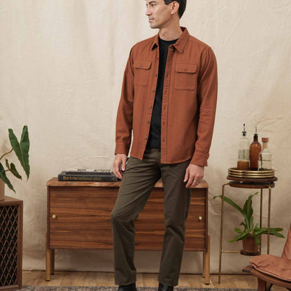 Bridge & Burn Terracotta Melange Bedford Shirt