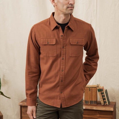 Bridge & Burn Terracotta Melange Bedford Shirt