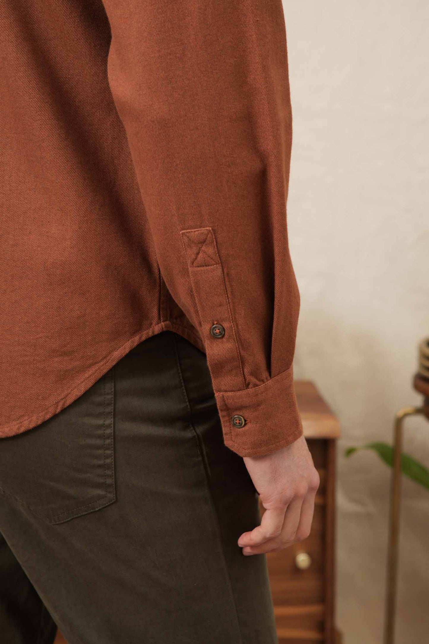 Bridge & Burn Terracotta Melange Bedford Shirt