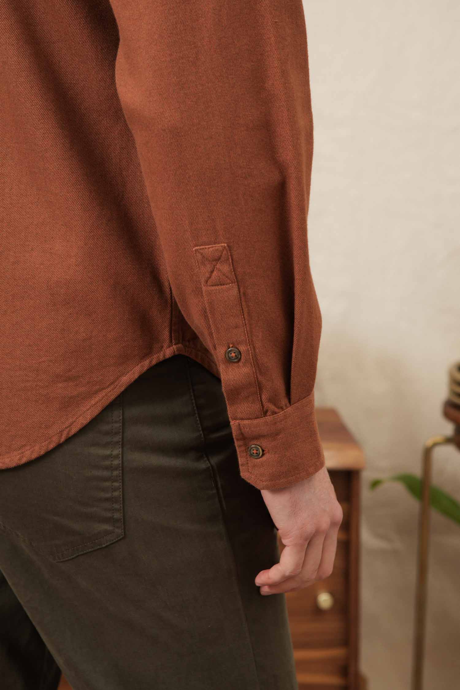 Bridge & Burn Terracotta Melange Bedford Shirt