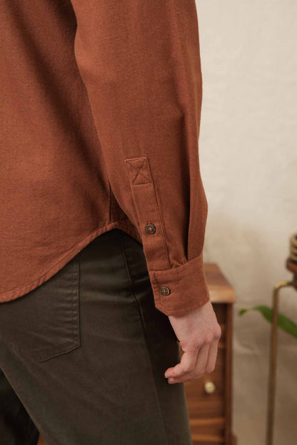 Bridge & Burn Terracotta Melange Bedford Shirt