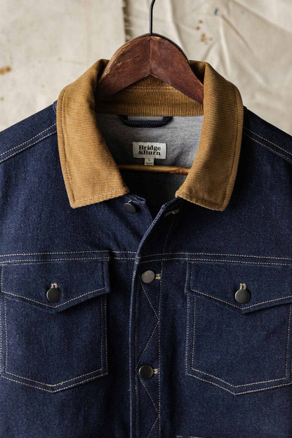 Bridge & Burn Dark Denim Burl Trucker Jacket