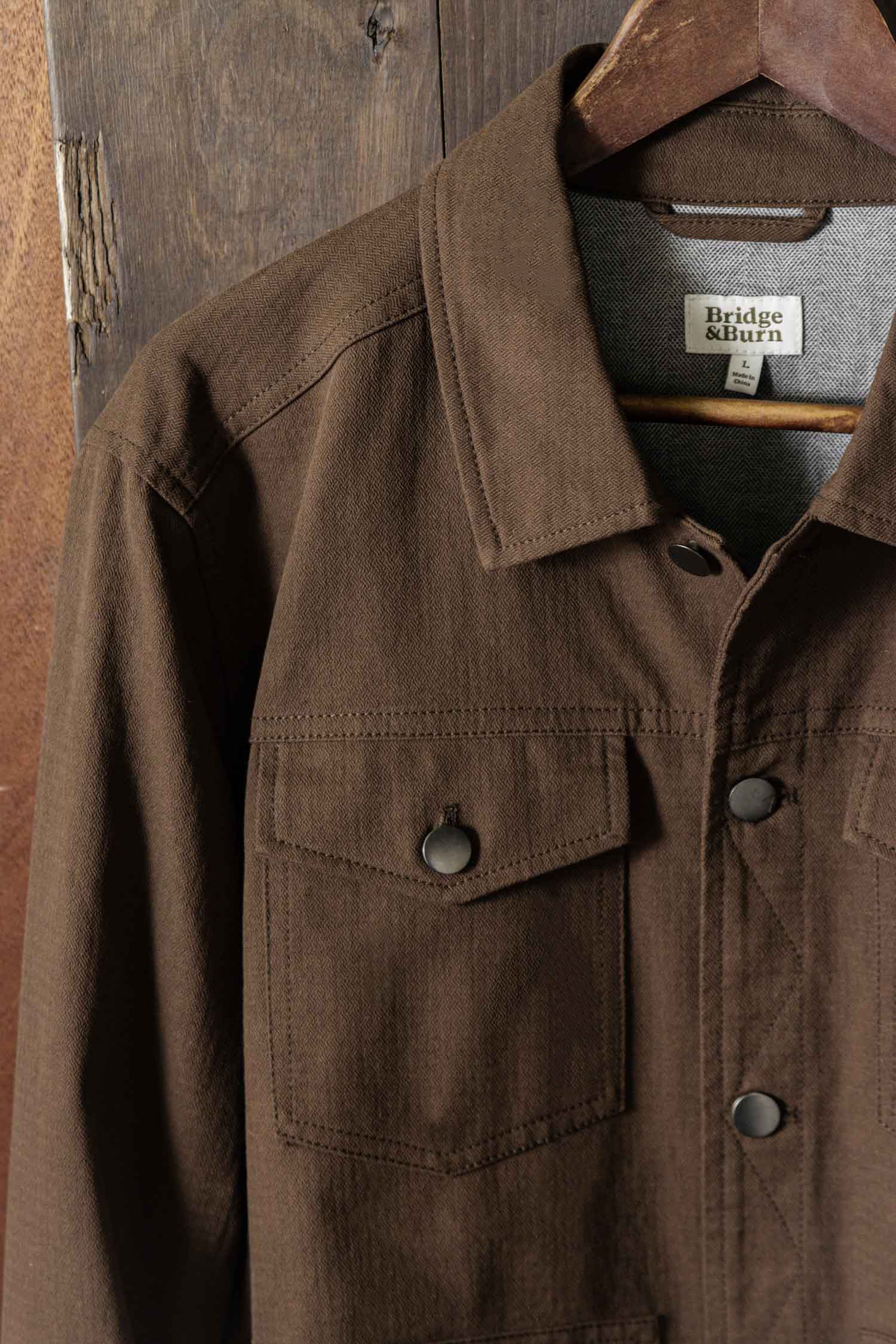 Bridge & Burn Burl Walnut Trucker Jacket