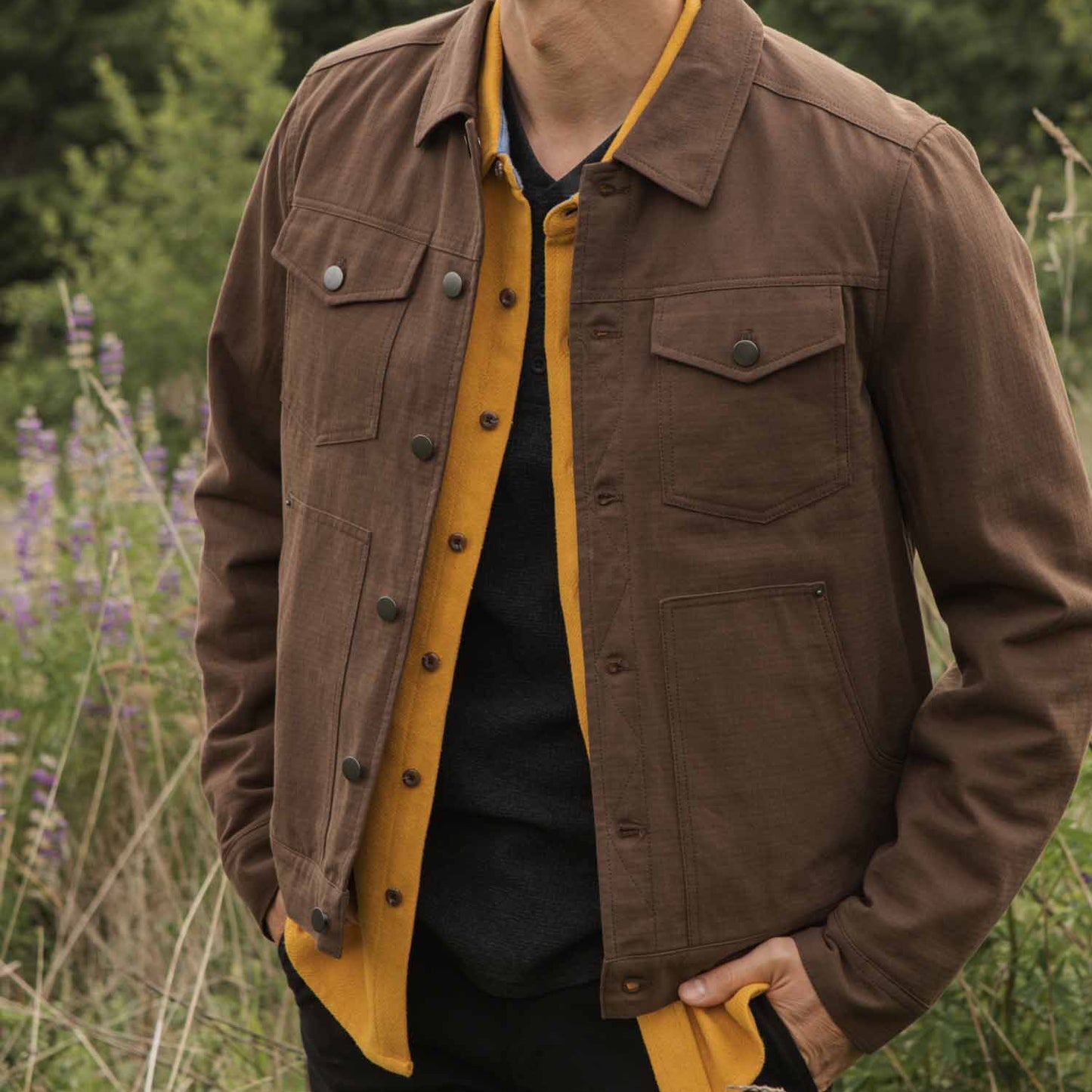 Bridge & Burn Burl Walnut Trucker Jacket