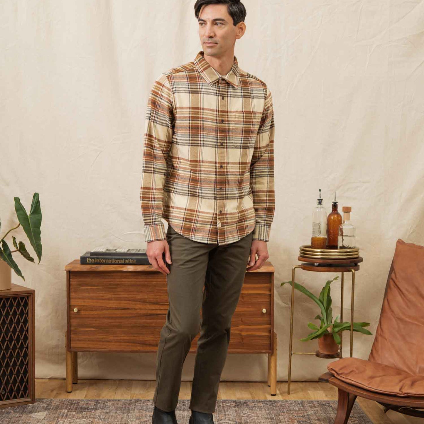 Bridge & Burn Latte Plaid Larson Shirt