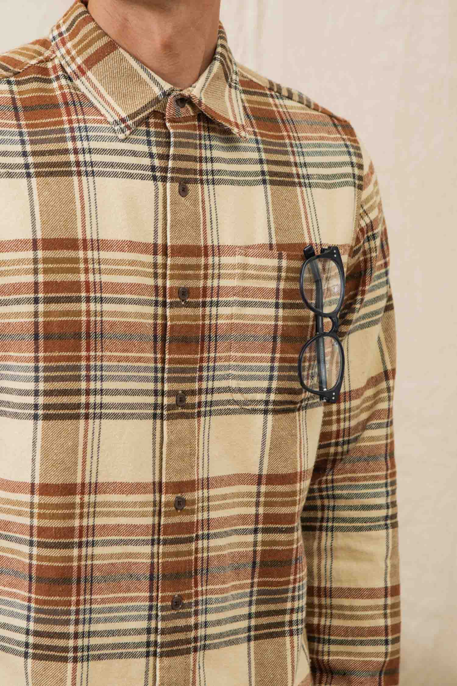 Bridge & Burn Latte Plaid Larson Shirt