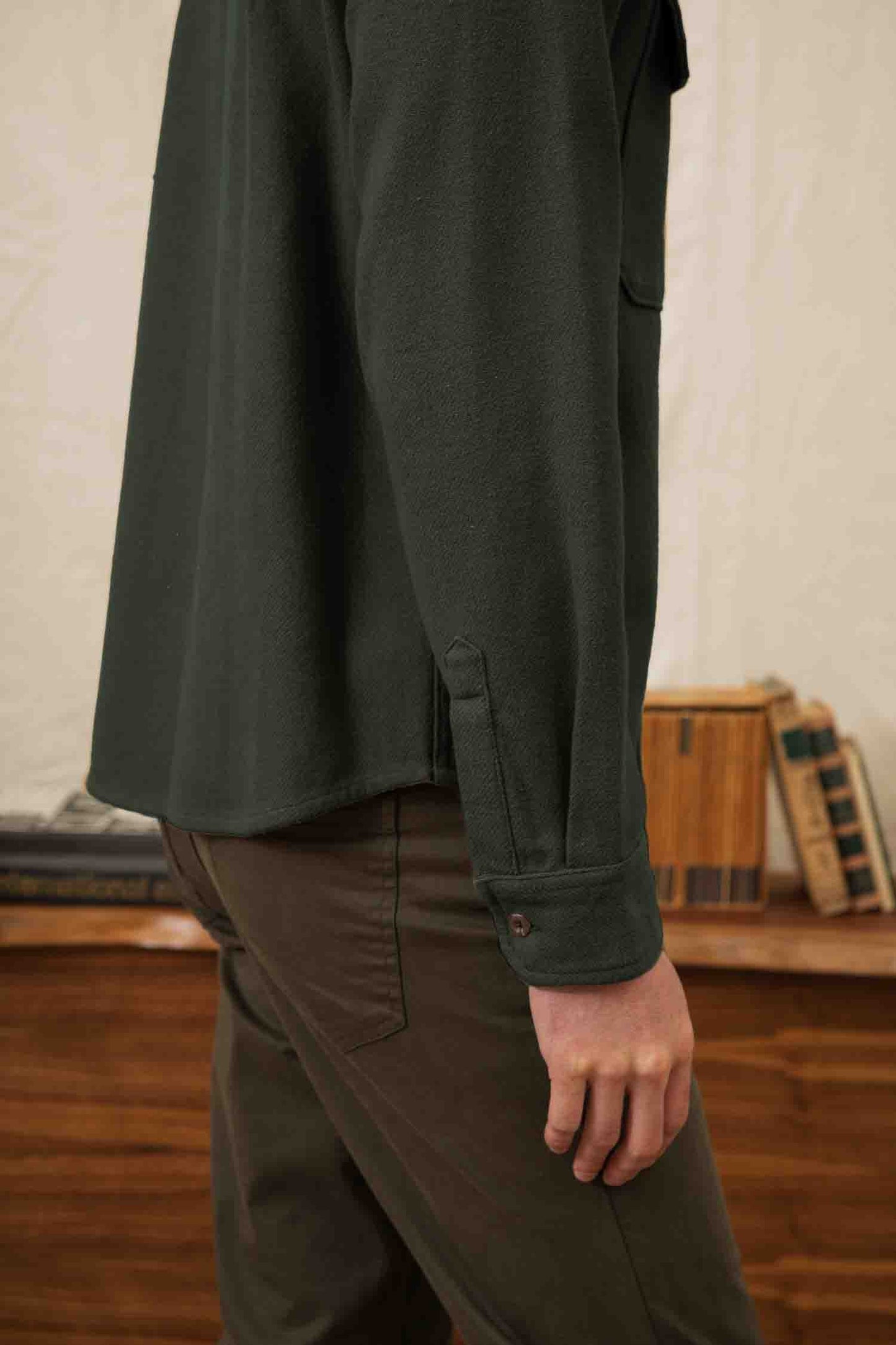 Bridge & Burn Dark Sage Pointer Overshirt