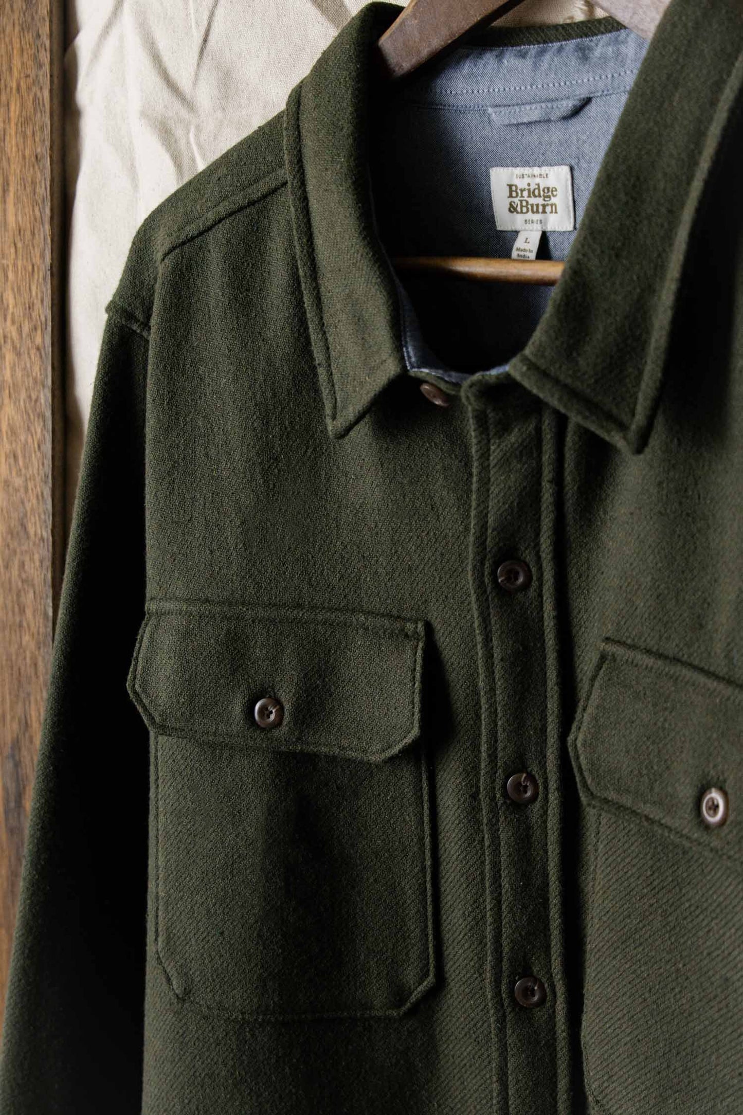 Bridge & Burn Dark Sage Pointer Overshirt