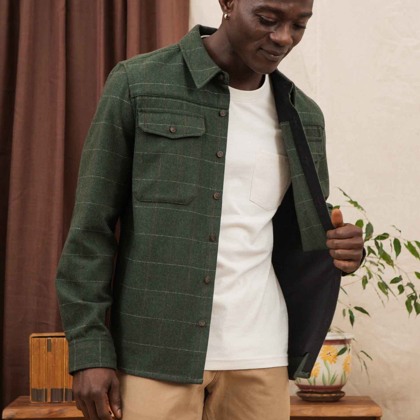 Bridge & Burn Cypress Windowpane Fielding Shirt Jacket