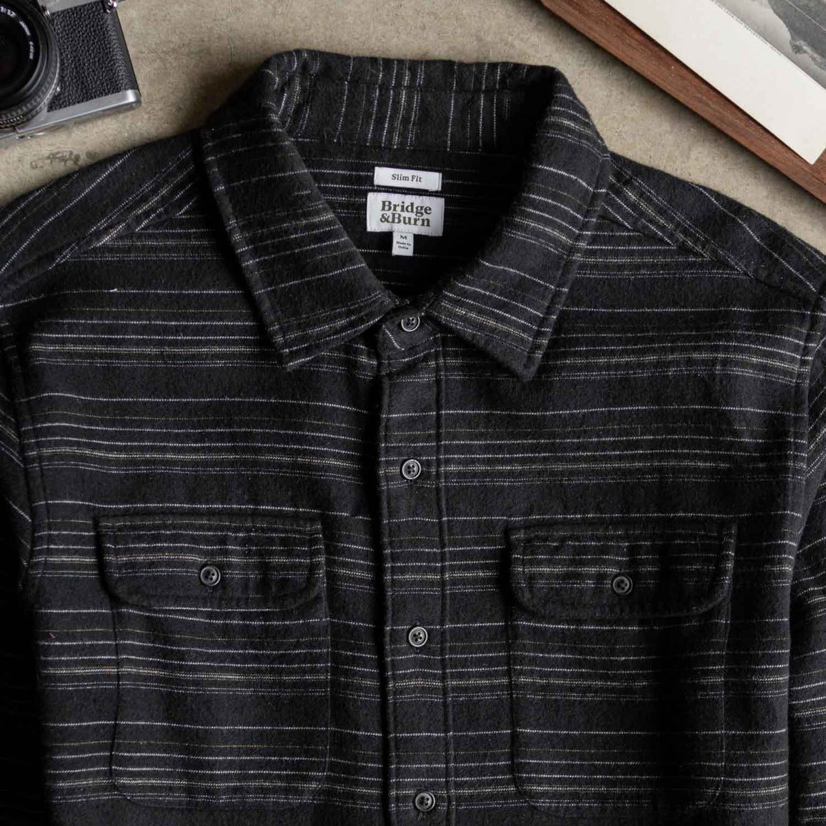 Cole Slim Shirt / Raven Stripe