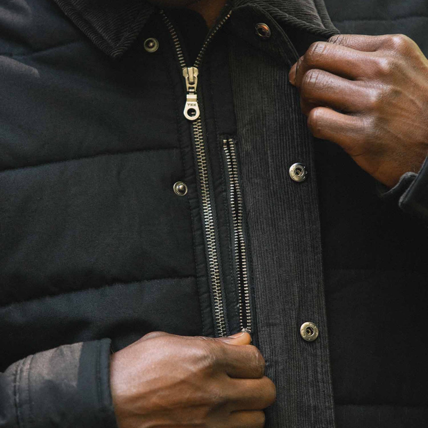 Bridge & Burn Holman Quilted Jacket / Black Canvas