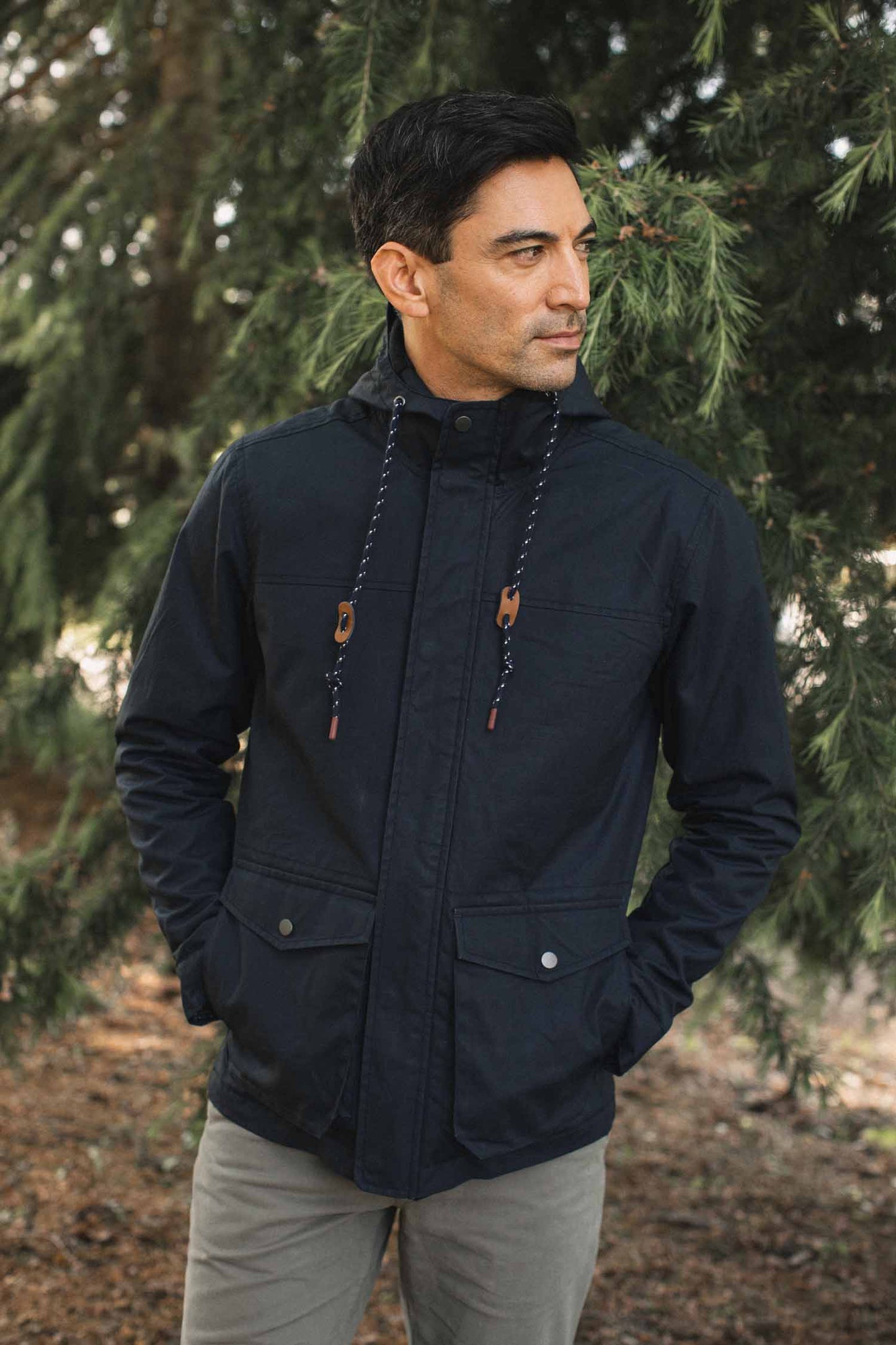 Bridge & Burn Navy Marshall Jacket Waxed Canvas