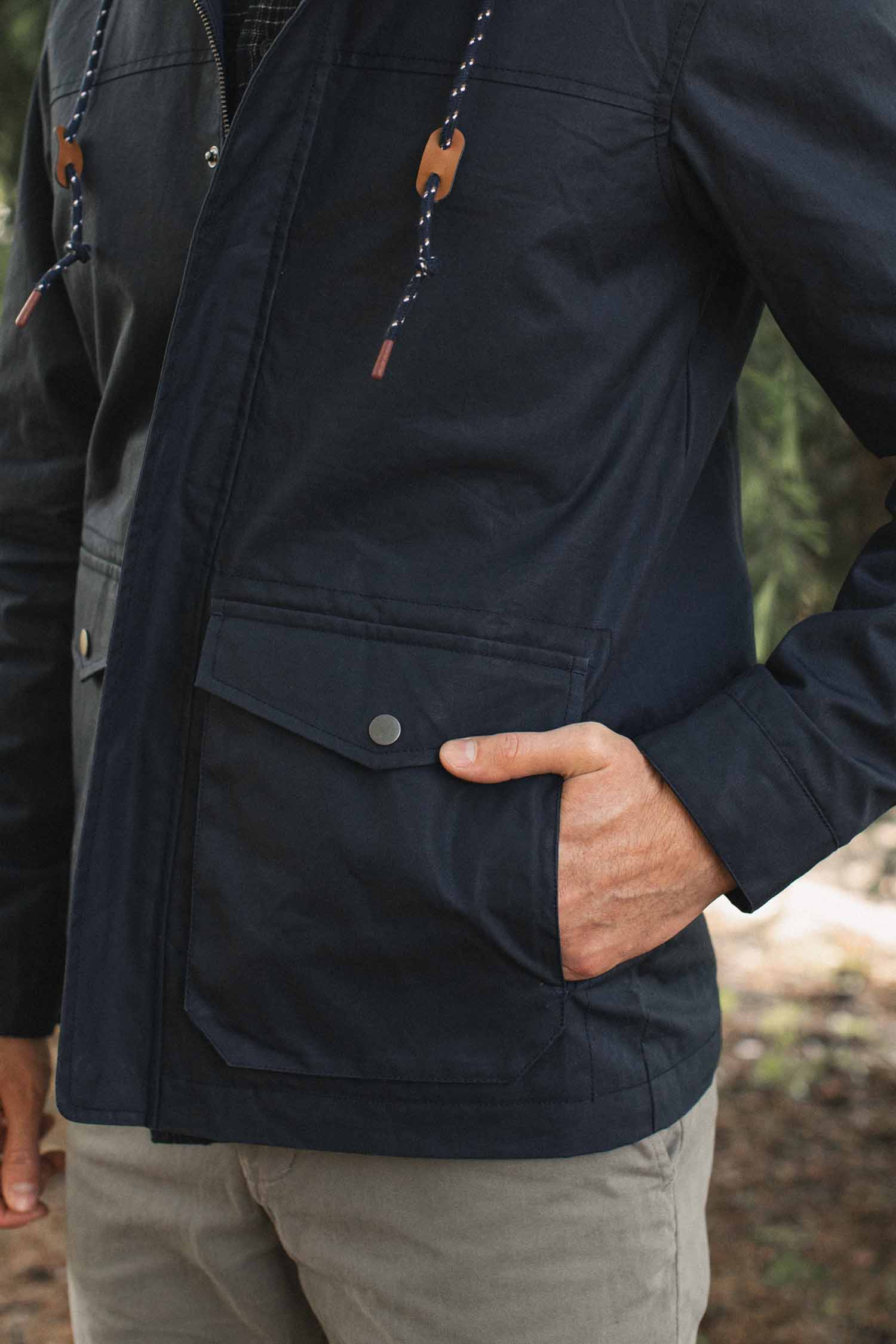 Bridge & Burn Navy Marshall Jacket Waxed Canvas