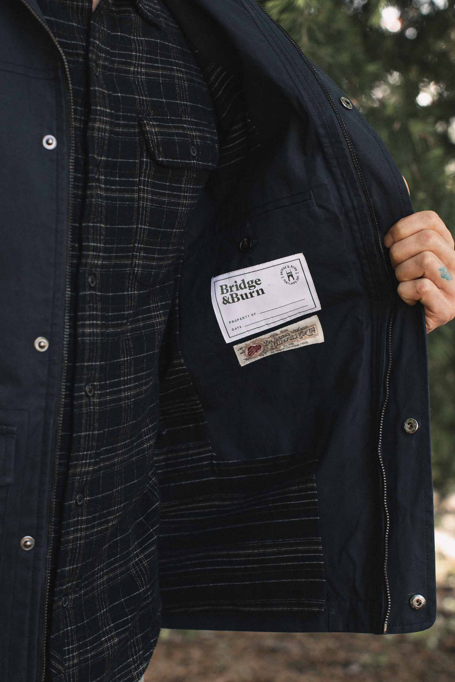 Bridge & Burn Navy Marshall Jacket Waxed Canvas