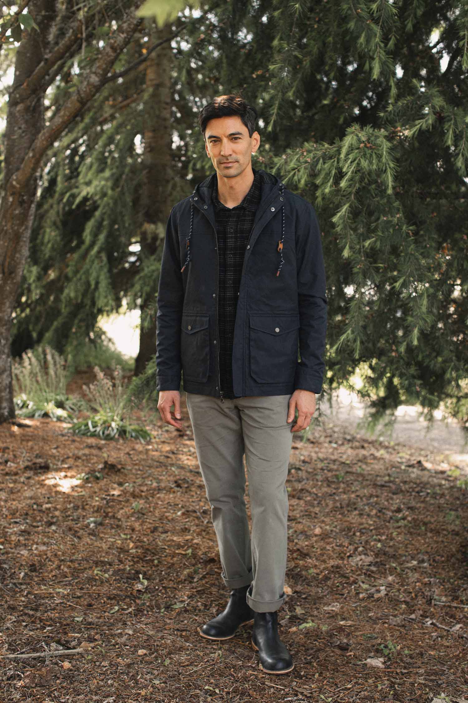 Bridge & Burn Navy Marshall Jacket Waxed Canvas