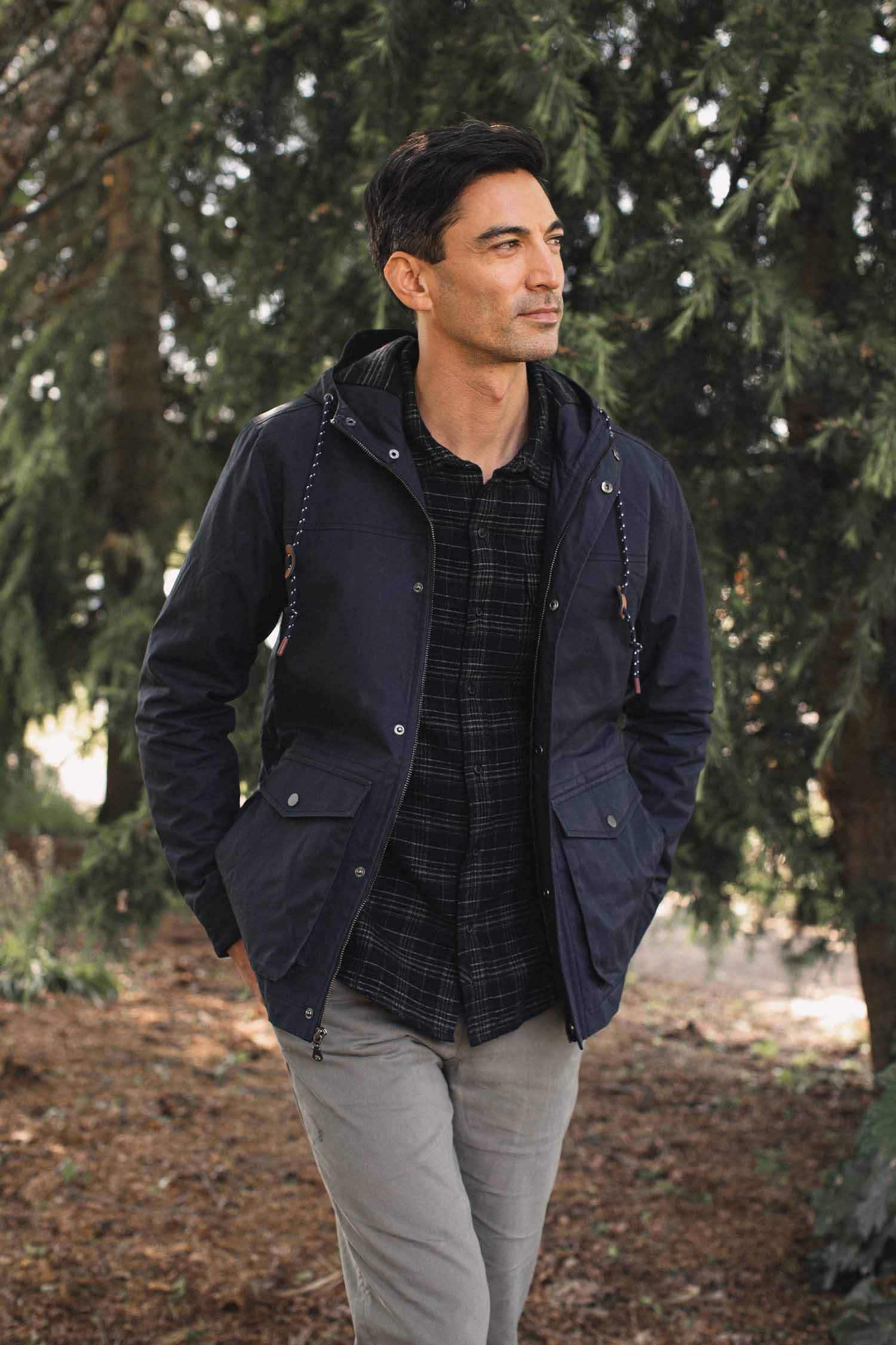 Bridge & Burn Navy Marshall Jacket Waxed Canvas