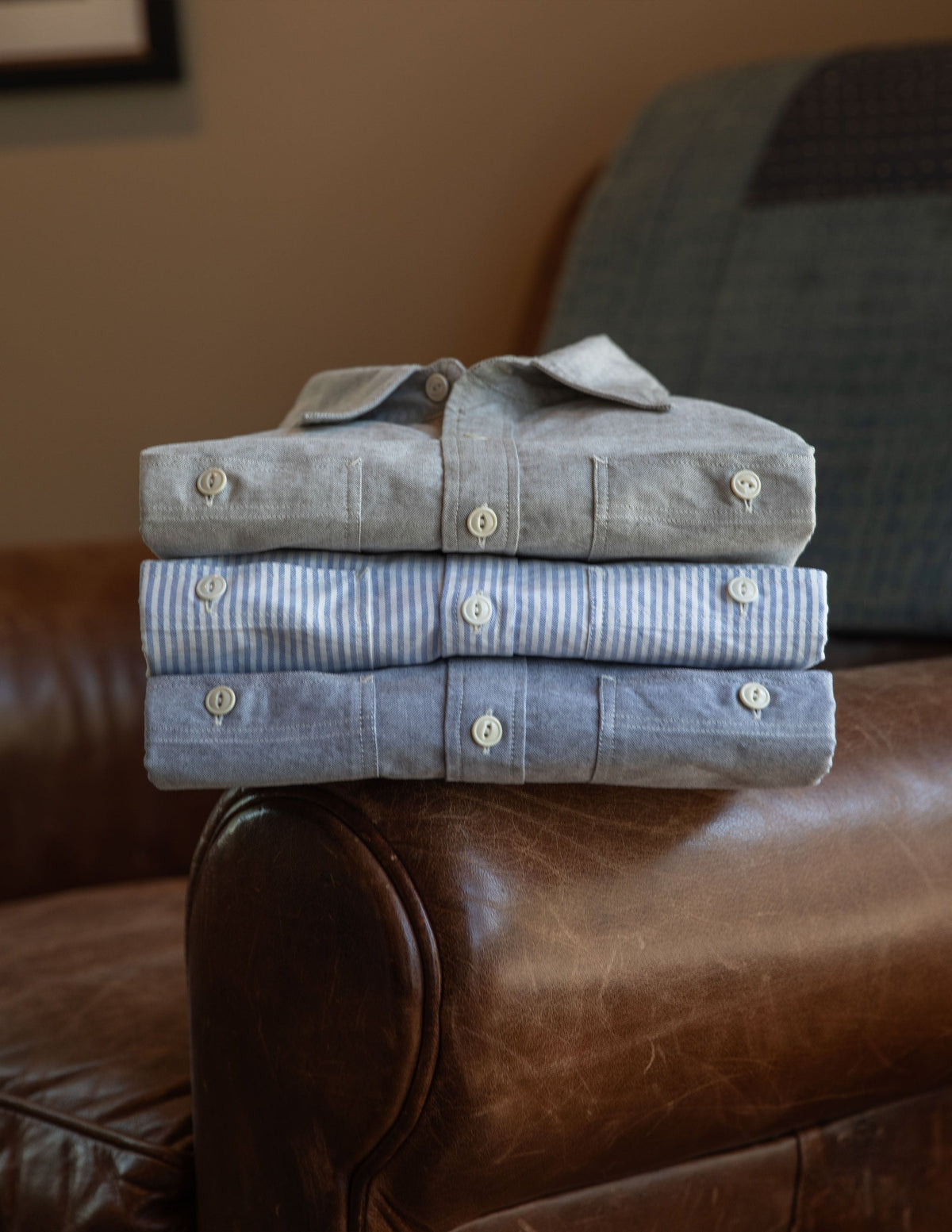Bridges Oxford Workshirt in Classic Blue Stripe