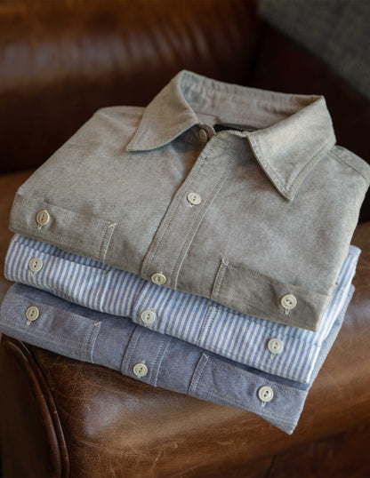 Bridges Oxford Workshirt in Classic Blue Stripe