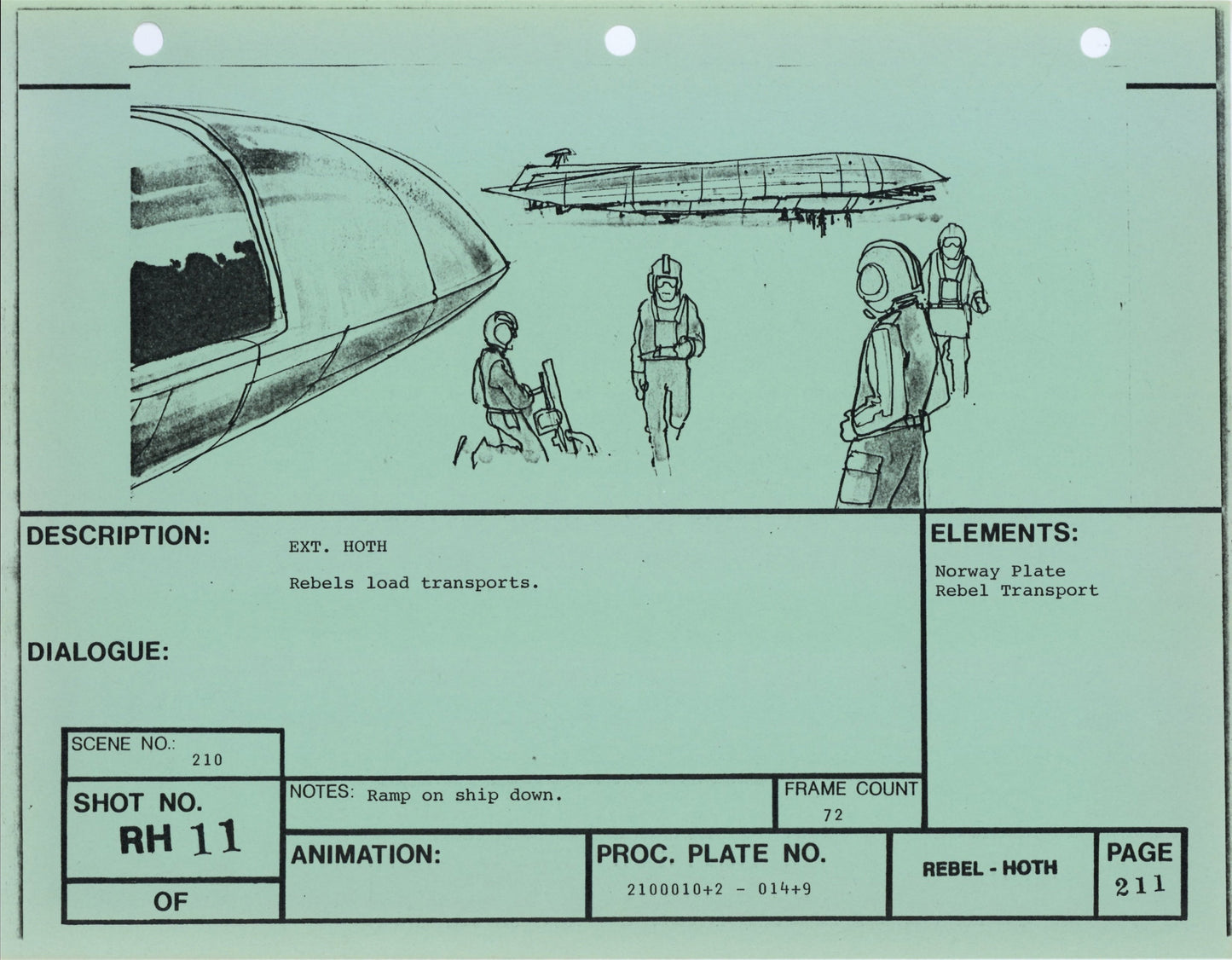 Empire Strikes Back VFX Storyboard: Rebel Hoth 11