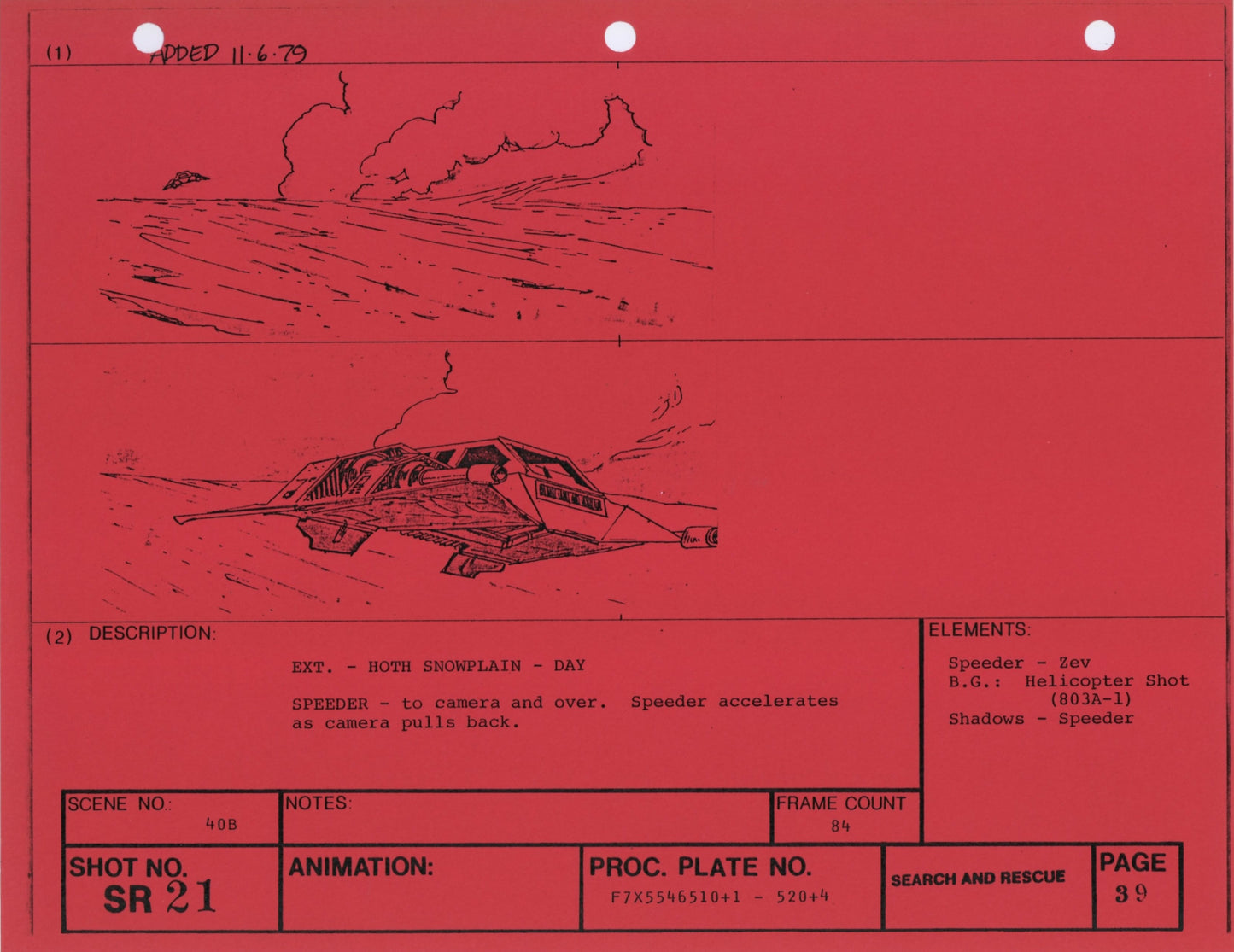 Empire Strikes Back VFX Storyboard: Search and Rescue 21