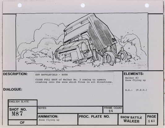 Empire Strikes Back VFX Storyboard: Snow Battle 87