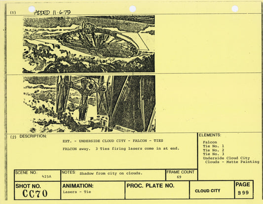Empire Strikes Back VFX Storyboard: Cloud City 70