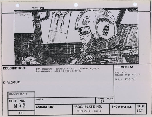 Empire Strikes Back VFX Storyboard: Snow Battle 73
