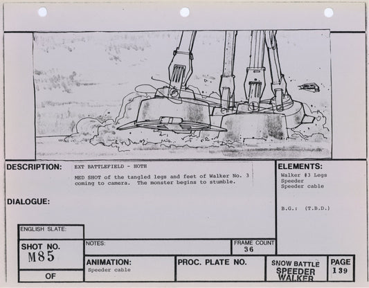 Empire Strikes Back VFX Storyboard: Snow Battle 85