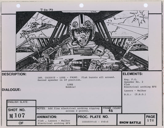 Empire Strikes Back VFX Storyboard: Snow Battle 107