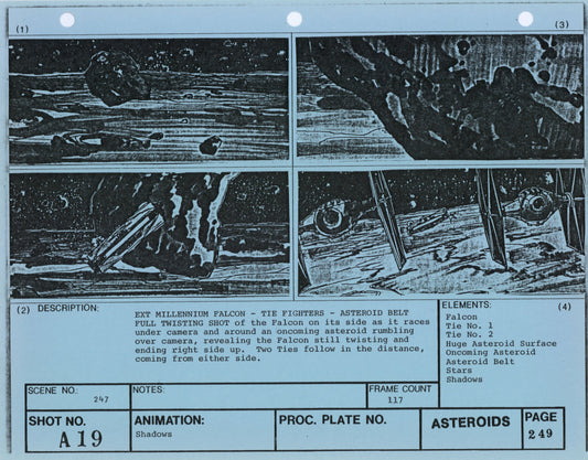 Empire Strikes Back VFX Storyboard: Asteroids 19