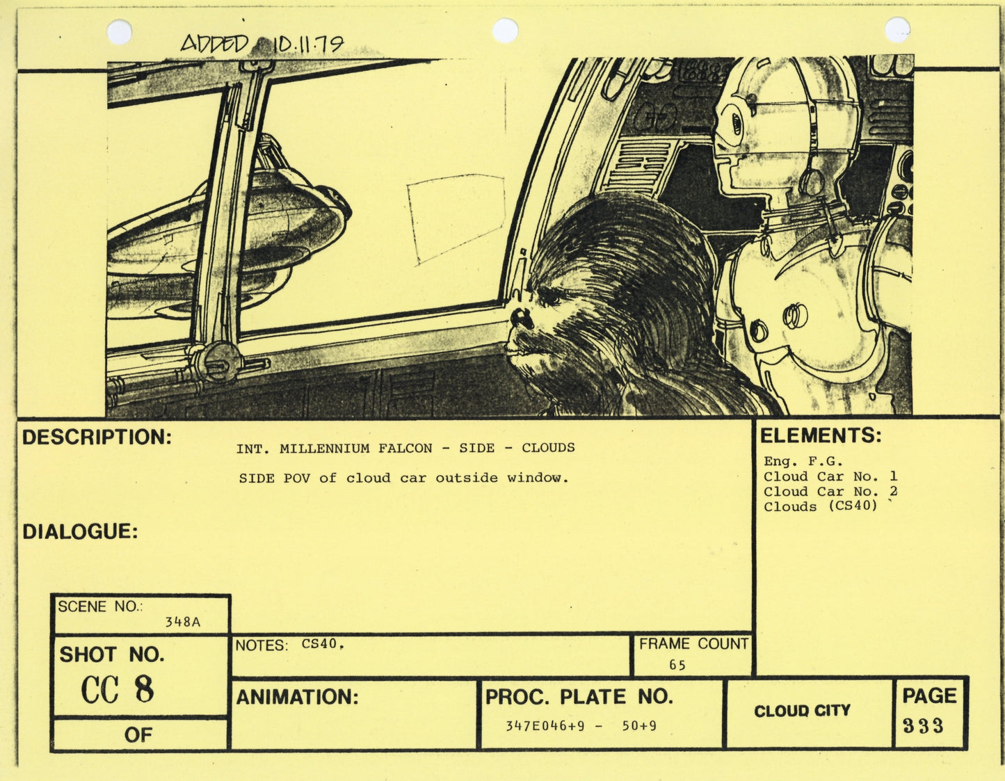 Empire Strikes Back VFX Storyboard: Cloud City 8