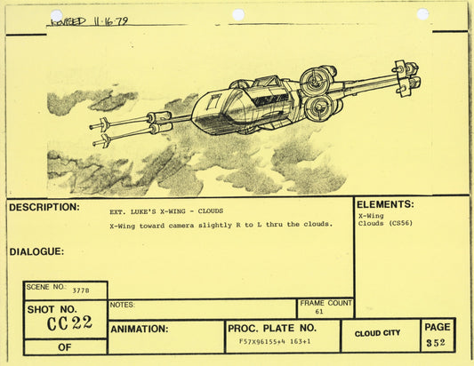 Empire Strikes Back VFX Storyboard: Cloud City 22