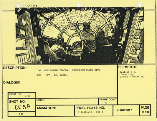 Empire Strikes Back VFX Storyboard: Cloud City 59