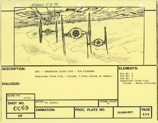 Empire Strikes Back VFX Storyboard: Cloud City 69