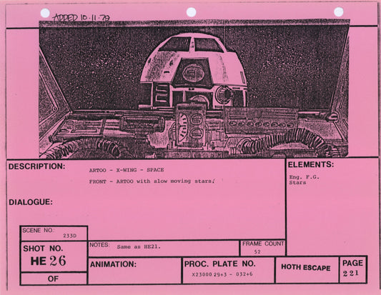 Empire Strikes Back VFX Storyboard: Hoth Escape 26