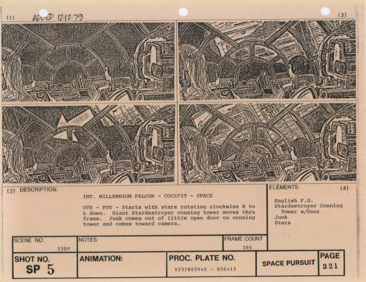 Empire Strikes Back VFX Storyboard: Space Pursuit 5