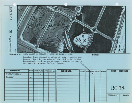 Star Wars: Return of the Jedi - VFX Storyboard: Rancor Cave 18